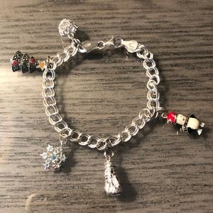 Silver Christmas Charm Bracelet